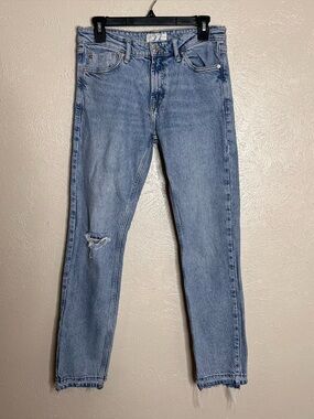 We The Free Light Wash Raw Hem Jeans